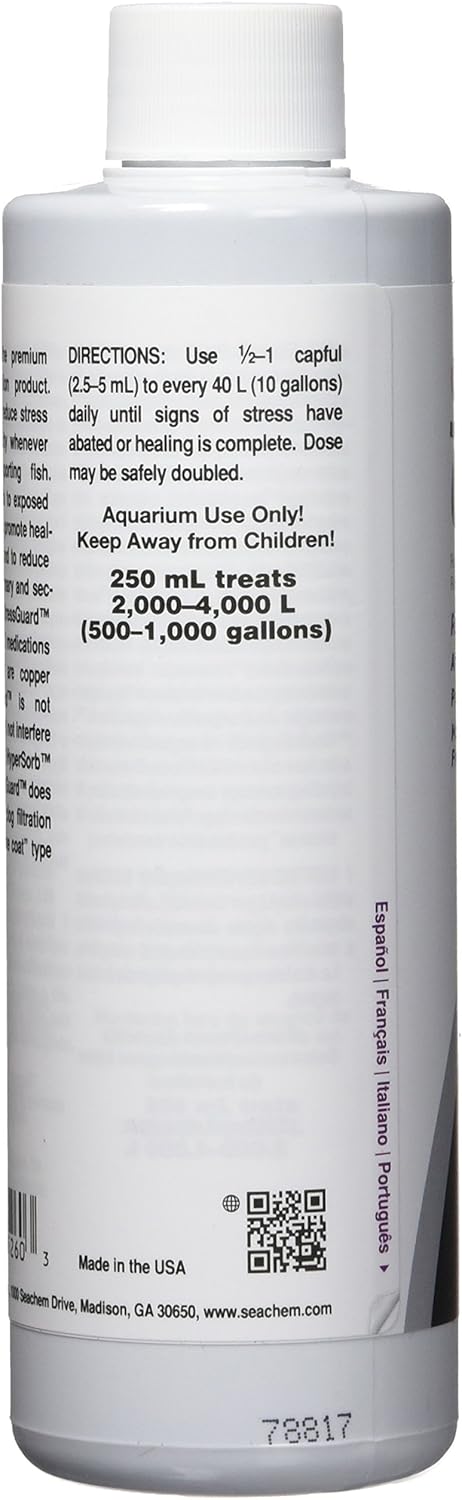 Seachem StressGuard Slime Coat Protection - Stress and Toxic Ammonia Reducer 250 ml...