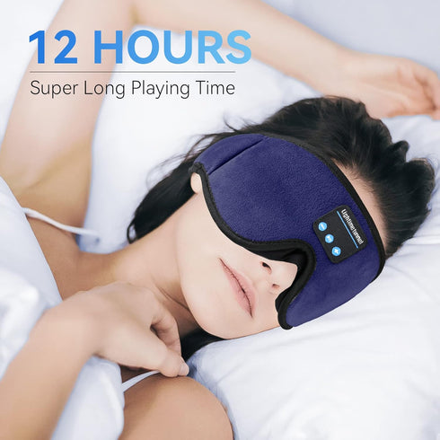 Sleep Headphones, 3D Bluetooth Sleep Mask, LIGHTIMETUNNEL Washable Sleeping Headphones with Ultra Thin Stereo Speakers Microphone Hands Free for I...