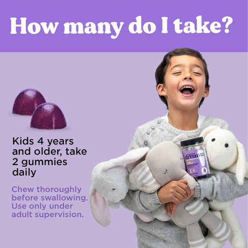 OH MY VIT! Pequeños Dreamz Kids Sugar & Melatonin Free Gummies, Supports Normal Sleep with Chamomile & L-Theanine, Blueberry Flavor for Children a...