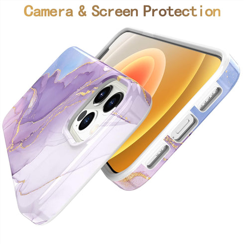 BAISRKE Compatible with iPhone 12 Case,iPhone 12 Pro Case Gold Sparkle Glitter Marble for Girly Women,Shockproof Flexible Bumper Soft TPU Cover fo...