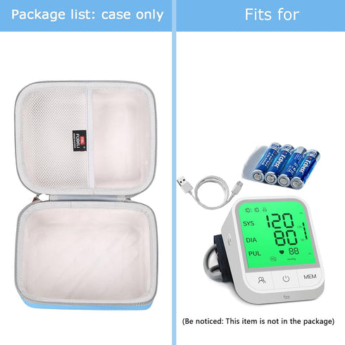 Carrying Case Compatible with Femometer/Invaxe/Alcedo/ALPHAGOMED Automatic Blood Pressure Monitor for Upper arm Adjustable BP Cuff, Hard Protectiv...