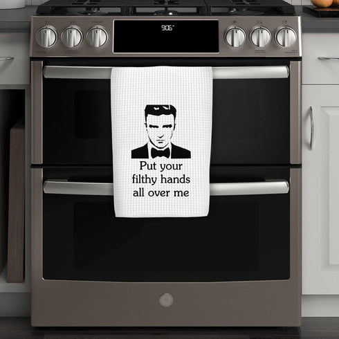 WCGXKO Put Your Filthy Hands All Over Me Inspired Decorative Flour Sack Dish Towel (Filthy Hands)...