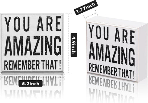 Inspirational Wooden Box Sign You are Amazing Remember That Wood Box Sign Home Decor Motivational Quote Desk Decor Thank You Gift for Home Office ...