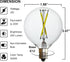 6 PCS G50 LED Bulbs, 2W Equals 20W E12 Base Edison Bulb, Daylight White Light, Clear Glass LED Bulb for Outdoor Patio String Light Pendant Light C...