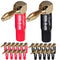 Banana Plugs Right Angle 12 Pairs - 24k Gold Plated 90 Degree Speaker Connector (24Pcs)...