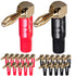 Banana Plugs Right Angle 12 Pairs - 24k Gold Plated 90 Degree Speaker Connector (24Pcs)...