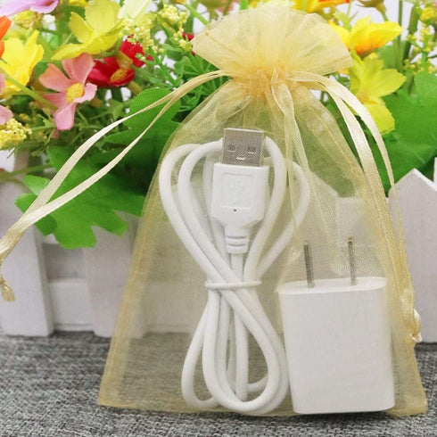 50pcs 4x6 inch Gifts Wrap Bags Gold, Organza Sheer Fabric Bulk, Drawstring Reusable Recycled Pouch for Baby Shower Favor, Craft Business, Beach, S...