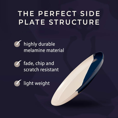 Melamine Side Plates Set of 4, Chip and Break-Resistant, Durable Salad Plates, Kid-Friendly Dessert Plates for Indoor and Outdoor, Dishwasher Safe...