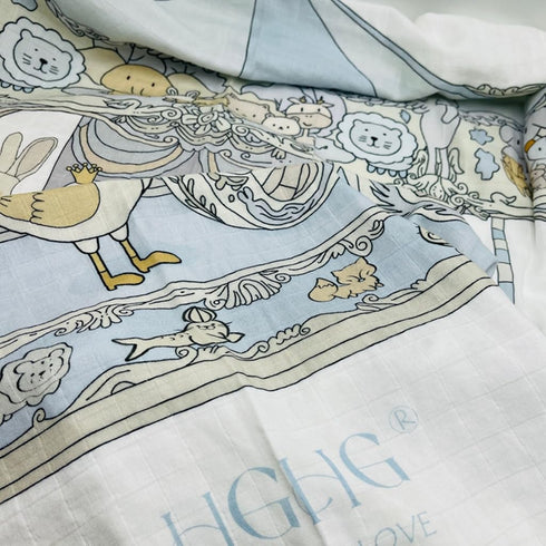 HGHG New Carousel Swaddles Soft Baby Muslin Swaddle Blanket (carousel blue)...
