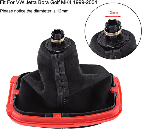 5 Speed Car Gear Shift Knob Manual/Auto Gear Shift Knob Boot Dust Boot Cover Replacement Compatible with MK4 1999-2004...