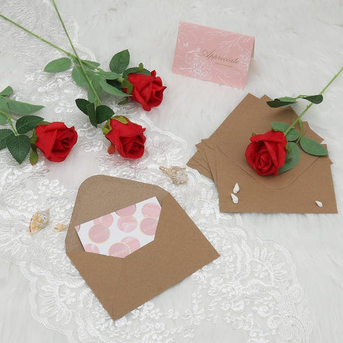 50 Pack Kraft 4x6 Envelopes, Contour Flap A4 Envelopes for Engagement Invites, Weddings Invitation, announcements, Baby shower, Perfect for RSVP C...
