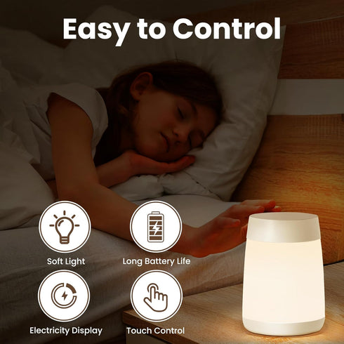Night Light for Kids, Rechargeable Touch Sensor Night Light for Breastfeeding,Dimmable LED Lamp with Memory Function, Portable Design, Night Light...