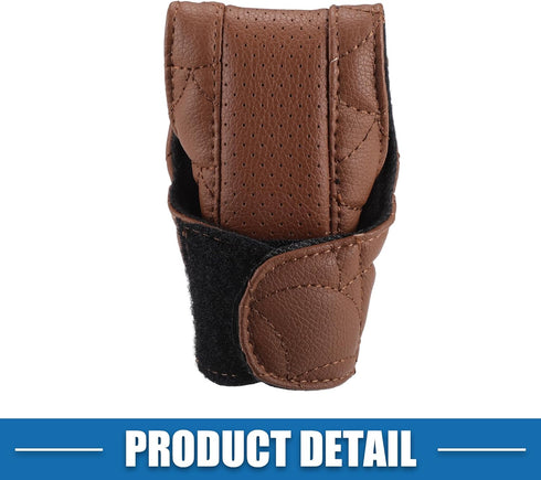 Car Shift Knob Cover Universal Vehicle Interior Shift Gear Cover Trim Accessories Decorative Faux Leather Brown...