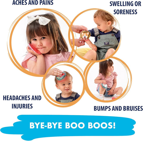 Fit & Fresh Cool Coolers Children's Boo Boo Flexible Gel Ice Pack, 4x4”, Reusable Cold Compress for Minor Injuries, 3 Pack, Cats & Dogs, Small, As...
