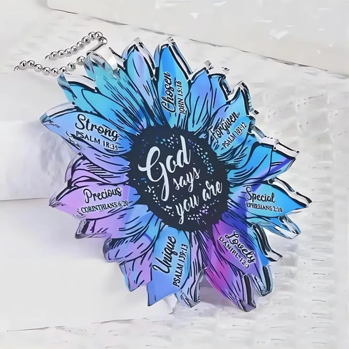 Flower Car Rearview Mirror Accessories, Creative Car Hanging Ornament, Unique Christian Jesus Car Pendant Charms for Home Decoration Keepsake Chri...
