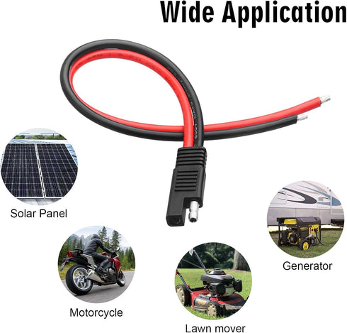 10AWG SAE Connector Extension Cable 10 Guage SAE Quick Connector Disconnect Plug SAE Power Wire for Automotive RV Cars Tractor Motorcycle Solar Pa...