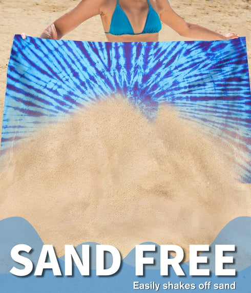 Sand Free Microfiber Beach Towel – Quick Dry Mandala Lightweight Oversized Large Blue Towel Accessories Travel Swim Pool Yoga Cruise Camping Gear ...