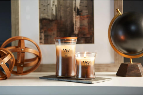 WoodWick Large Hourglass Trilogy Candle, Café Sweets Scented, Premiums Soy Wax Blend, Crackles as it Burns, 21oz...