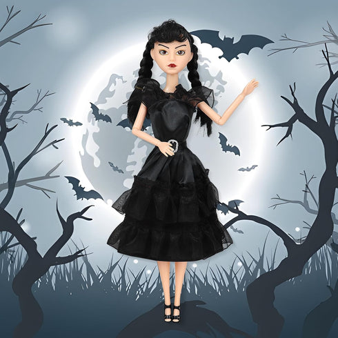 11.5 Inch Girls Dolls, Black Dolls, Black Dress, Halloween Christmas Dolls, Birthday for Girls Fans Kids...