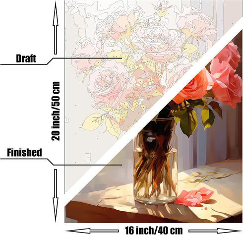 FITIMOLO Paint by Numbers for Adults Kids Beginner Students without Frame, DIY Oil Painting Set, 16 * 20 inch Canvas Paintbrushes Acrylic Paint Ki...