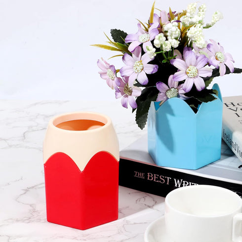 6pcs Pencil Shaped Pen Holders,Pencil Storage Organizer,Cute Desktop Pen Cup,Makeup Brush Container,Pencil Pot,Cartoon Stationery Rack,Creative St...