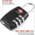 DanziX TSA Approved Lock and 4 Colors Stainless Steel Safety Tether?3-Dial Combination Travel Luggage Lock with Lanyard Security Cable for Protect...