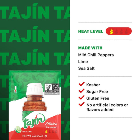Tajin Clásico Chile Lime Seasoning To-Go Packets (Pack of 2)...