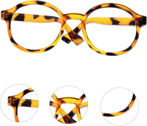 Toyvian 2pcs Doll Glasses Clear Glasses for Kids DIY Doll Supplies Kids Round Glasses Retro Glasses Decorative...