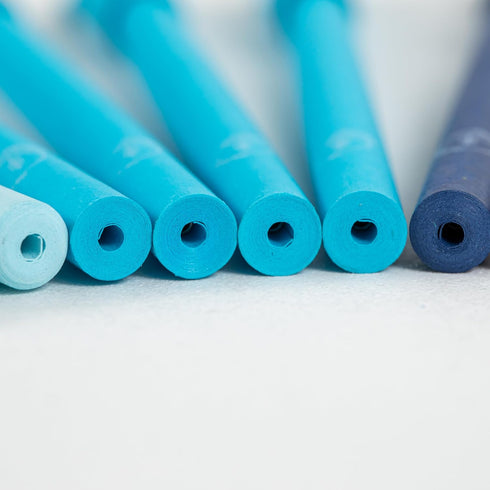 eco-friendly pen - crafted from 100% recycled paper, plastic-free, black Ink, pack of 10, Blue Lagoon set...