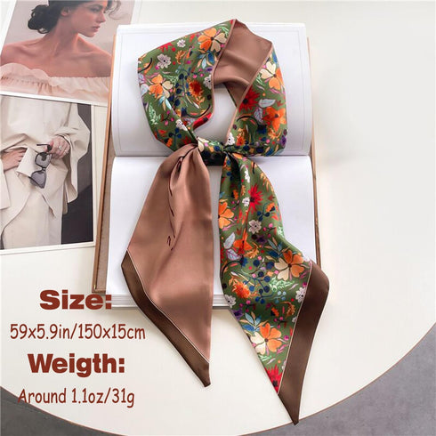 59" Long Silk Like Scarf Fashion Hair Head Scarf for Women Satin Head Hair Handbag Scarf Belt Purse Accessories…...