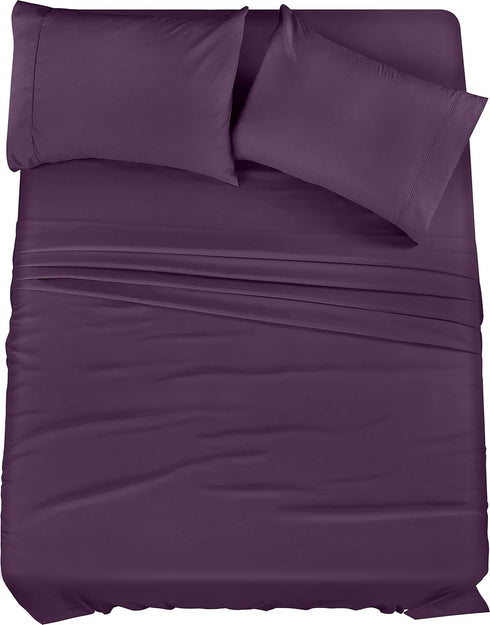 Utopia Bedding Queen Sheet Set – 4 Piece Bed Sheets for Queen Size Bed, Soft and Breathable Microfiber, Includes 1 Fitted Sheet, 1 Flat Sheet and ...