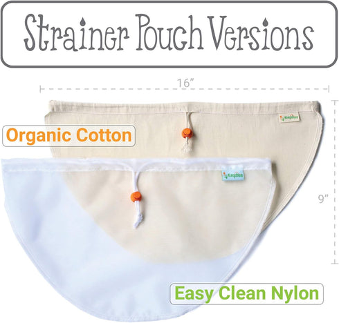 Greek Yogurt Strainer Pouch, Organic Cotton (16"X9") / Reusable Cheesecloth Alternative...
