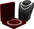 Jewelry Set Velvet Box Necklace Earring Ring Necklace Bracelet Gift Display Case Wedding Jewelry Storage Holder (Red for Pearl Necklace)...