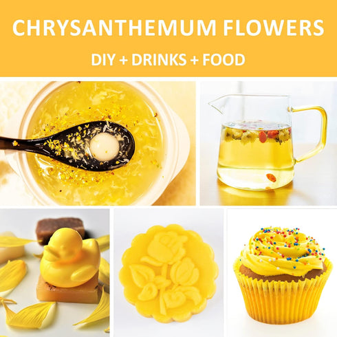 Chrysanthemum Tea, Yellow Edible Flowers, Dried Taiju Bulk, ?? Herbal Tea, Decaffeinated Natural Sweet, Ideal for Gift, 1.4 oz...