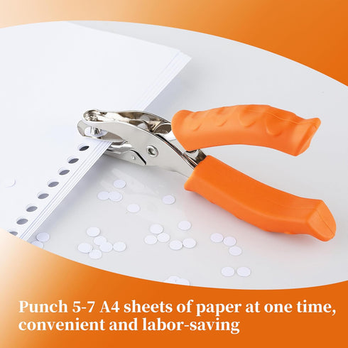 Single Hole Punch, HIA 1/4”Hole Puncher, Metal One Hole Puncher for Crafts with Ergonomic Silicone Handle, Paper Punch for Kids and Adults (Stylis...