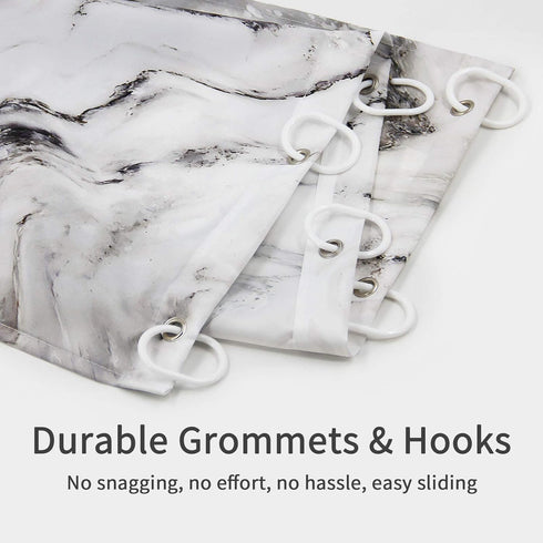 MitoVilla Grey Marble Shower Curtain Set, Abstract Modern Shower Curtain for Bathroom Decor, Luxury Standard Shower Curtain for Bathtub, Waterproo...