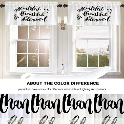 Inspirational Quote Love Kitchen Valances Half Window Curtain, Inspirational Thanksful Quote Message Blackout Decoration Valances Curtains Drapes ...