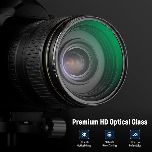 NEEWER 77mm CPL UV Lens Filter Kit, Circular Polarizer(Polarizing) UV Protection Filter Set with HD Optical Glass with Double Sided 30 Layer Nano ...