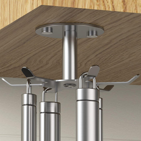 2pcs Under Cabinet Hooks Rotating Kitchen Utensil Holder 304 Stainless Steel Adhesive Utensil Hanging Rack for Kitchen Utensils/Tools/Towel/Knife(...