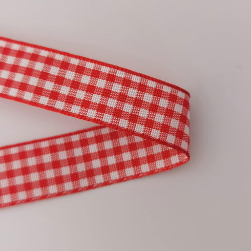Red and White 100% Polyester Gingham Ribbon 25 Yards Each Roll (5/8", red)...