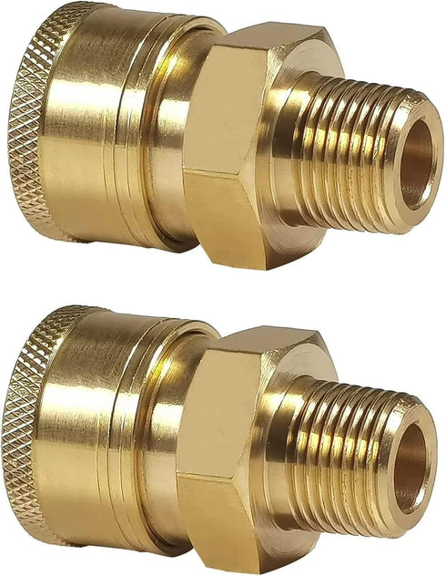 YAMATIC Pressure Washer Adapter Couplers, 3/8'' Quick Connect Socket to 3/8'' Male NPT Fitting, Quick Connector for 3/8'' Pressure Washer Hose and...