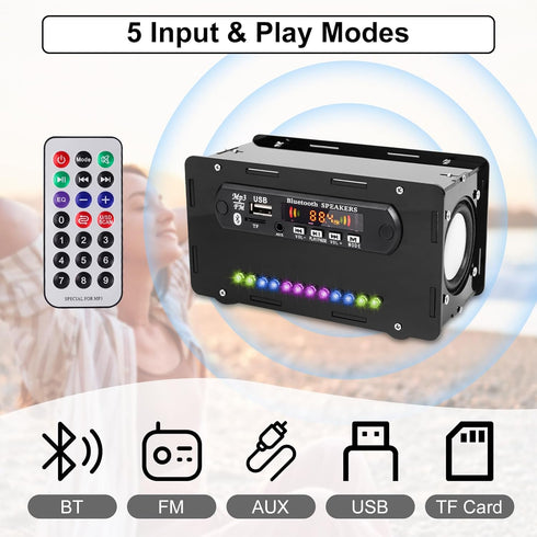 DIY Bluetooth-Compatible Speaker Kit, DIY FM Radio Soldering Project USB Mini Home Sound Amplifier DIY Electronics Kit with Digital Display and Co...