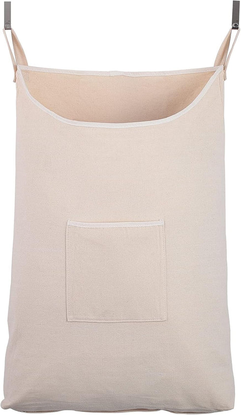 Laundry Collector, Laundry Hamper, Door Hanging Laundry bag with hooks (Beige, 65Liters)...