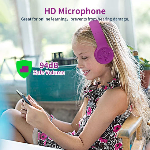 Toddler Wireless Headphones, Bluetooth Kids Headphones 93db Volume Limited Foldable with Built-in Mic for Cell Phones TV Tablet Amazon fire School...