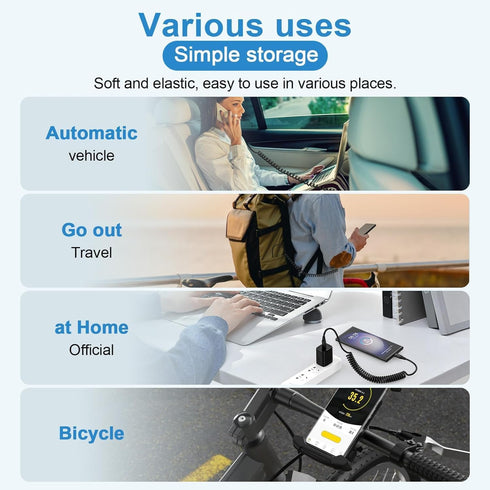 3ft Retractable USB C to C Car Charger Cable for iPhone 15 Pro Max 15 Plus, Coiled USBC to USBC Fast Charging Cord for Samsung Galaxy A54 5G A14 A...