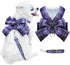 Dog Harness for Small Dogs with Bow Small Harness for Girl Dogs with D-Ring Soft Mesh Adjustable Harness Set Puppy Pet Harness and Leash...