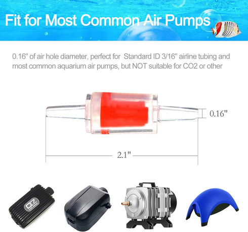 15 Feet Airline Tubing Standard Aquarium Air Pump Accessories with Air Stone Disc, Check Valves, Suction Cups and Connectors for Nano Air Pumps Sm...