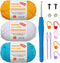 Easy Peasy Crochet Yarn for Beginners, Beginner Yarn for Crocheting, 3 Pack×1.8oz Amigurumi Crochet Yarn with Easy-to-See Stitches and No Split, T...