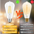 Svater 4-Pack Vintage LED Edison Bulbs 60W Equivalent, 6W ST58 2700K Warm White Antique LED Filament Bulbs, E26 Medium Base, Clear Glass Style for...