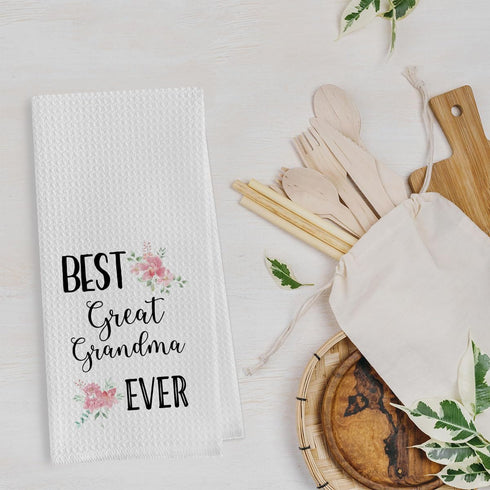 Great Grandma Gifts Towel - Great Grandma Waffle Weave Kitchen Dish Towel, Great Grandma Gifts Hand Towels, Great Grandma Gifts Tea Towels, Gifts ...